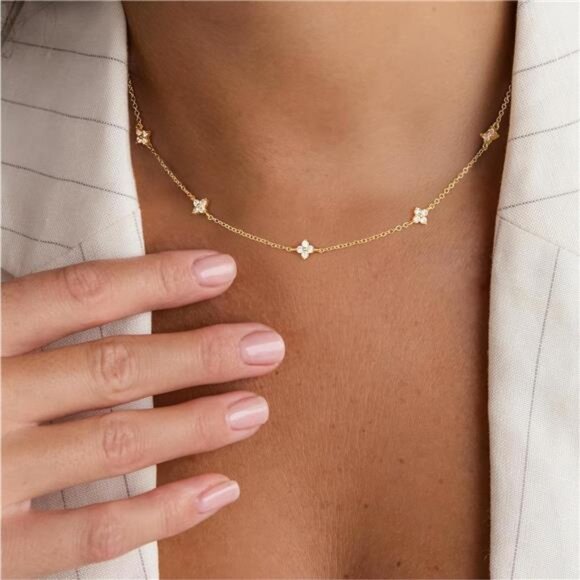 Gold Star Necklace | Trendy Dainty Pendant with Popular Elements - Picture 1 of 7